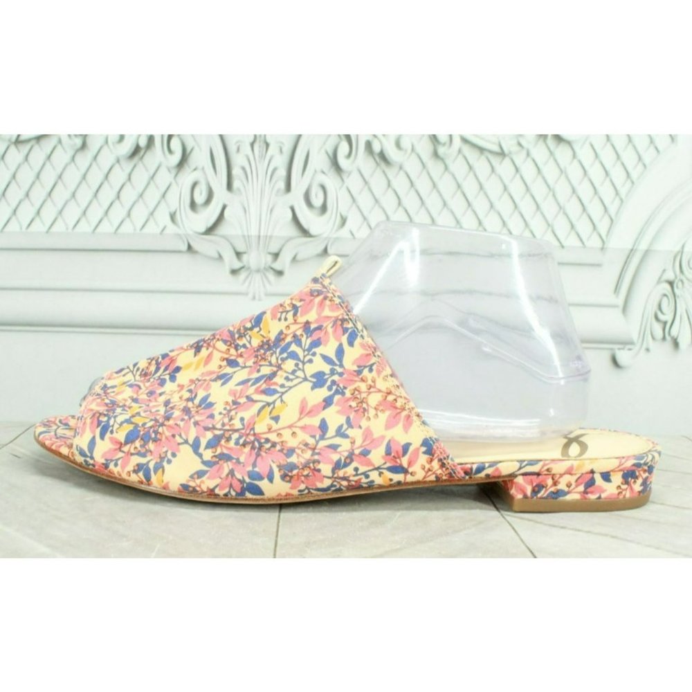 Sam Edelman Multicolor Canvas Slip On Flat Mules Sandals Size 10 M - Picture 1 of 9